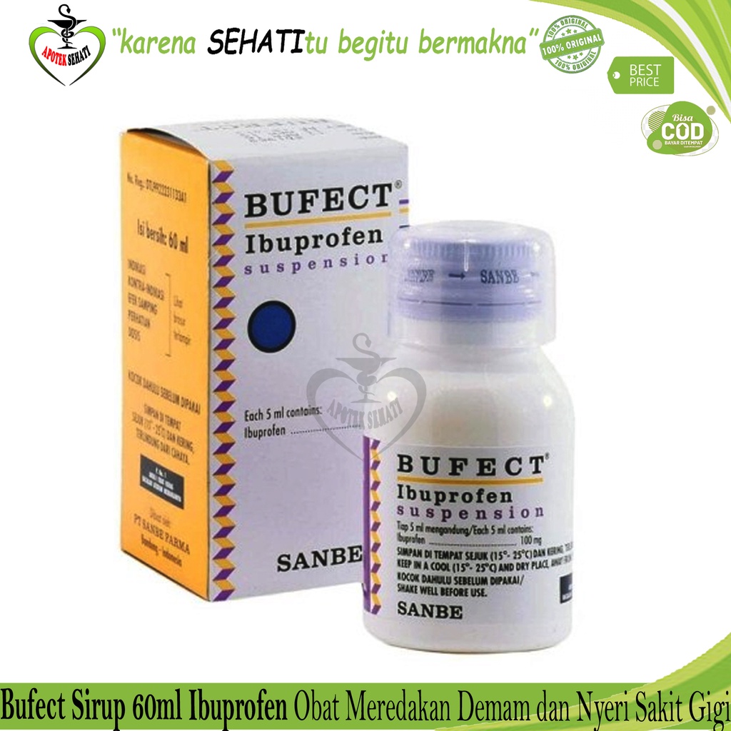 Promo Murah BUFECT IBUPROFEN SYRUP 60 Ml / Obat Demam, Sakit Gigi