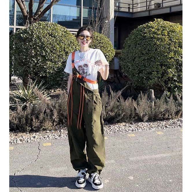 Versi Korea dari overall longgar goreng street fashion overall wanita 2022 musim semi dan musim pana