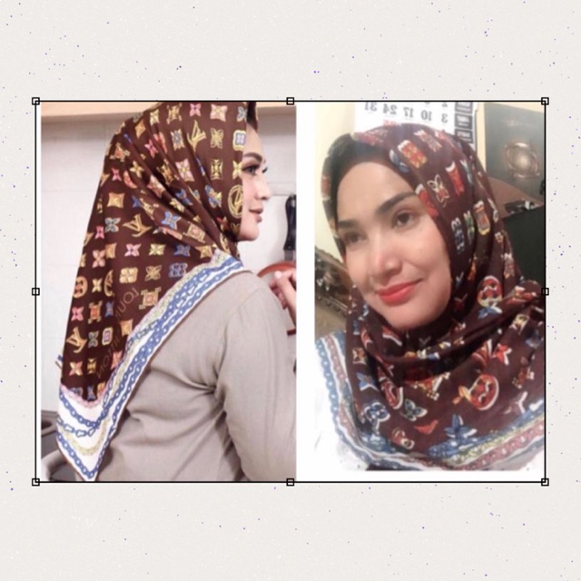 Kerudung LV Louis Vuitton KW Coklat