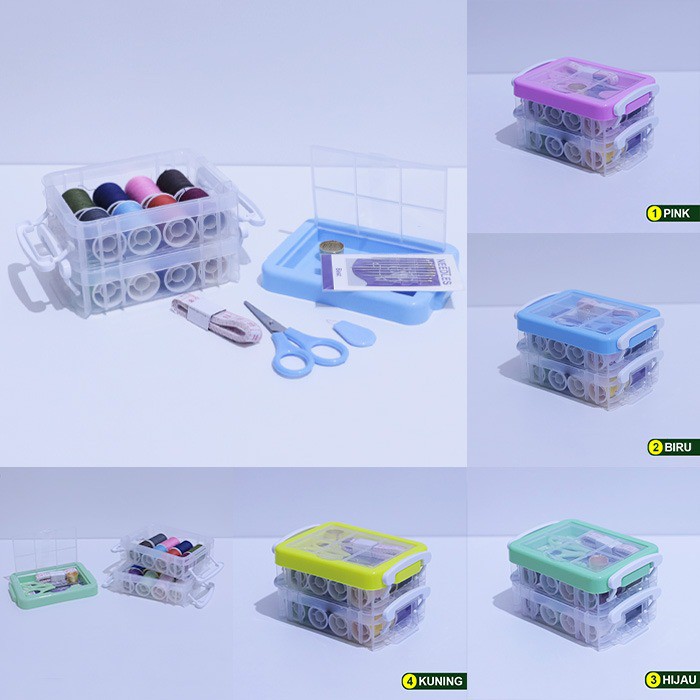 Alat Jahit set Peralatan benang jarum lengkap sewing box