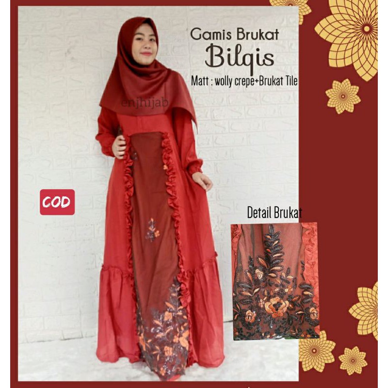 Baju Muslim Brukat Gamis Brukat Muslim Dress Busui Casual