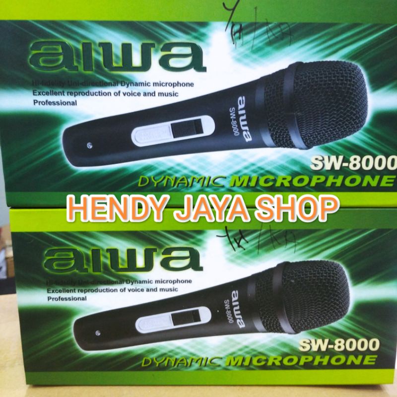 MIC AIWA SW-8000 MIC KABEL VOCAL MICRPHONE GOOD QUALITY