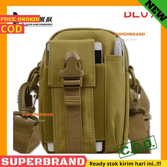 Tas Pinggang Tactical Army Plus Tali Strap Selempang Multifungsi Tas Murah Kekinian Cowok SM465