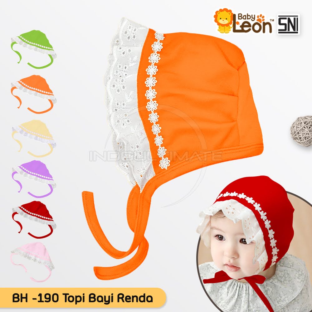 (0-6 Bulan) Topi Bayi Baru Lahir Topi Anak Bayi Perempuan Topi Renda Penutup Kepala Bayi BH-190-ORANGE