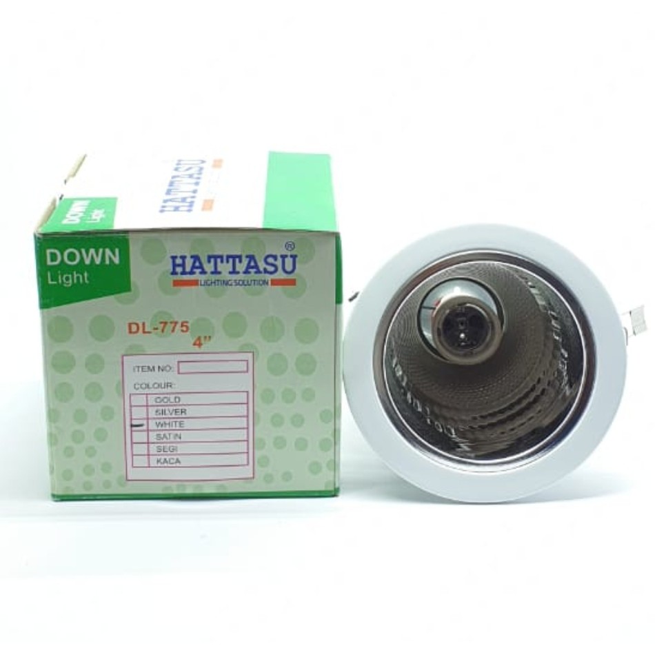 HTS DL-775 PUTIH Down Light  4&quot; 2 Kaki (bisa distel) Fiting Rumah Lampu Led Reflector Bagus