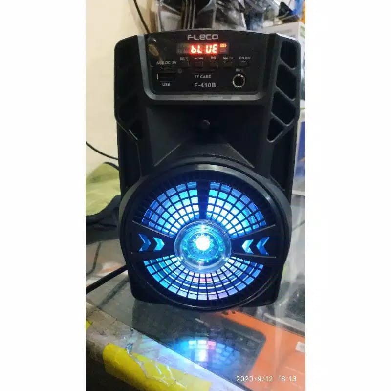 Speaker Portable Bluetooth Karaoke Portable Fleco F-410 Free Mic Kabel Original