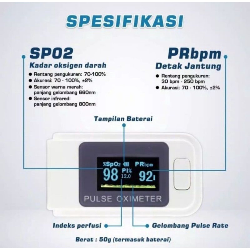 Oximeter Fingertip Pulse LK89 Pulse Fingertip Cek Kadar Oksigen Detak Jantung LK89