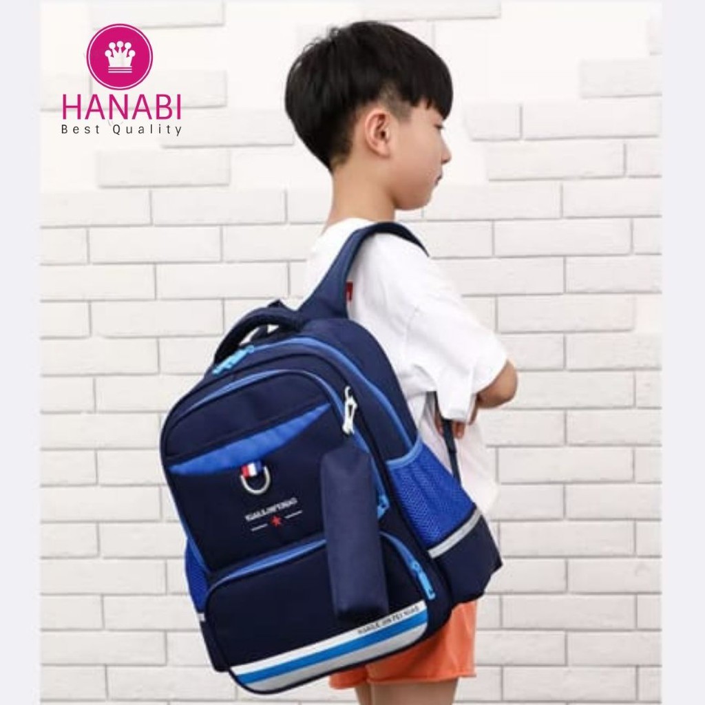 HANABI tas ransel sekolah anak cowo 2in1 MELVIN tas jalan jalan