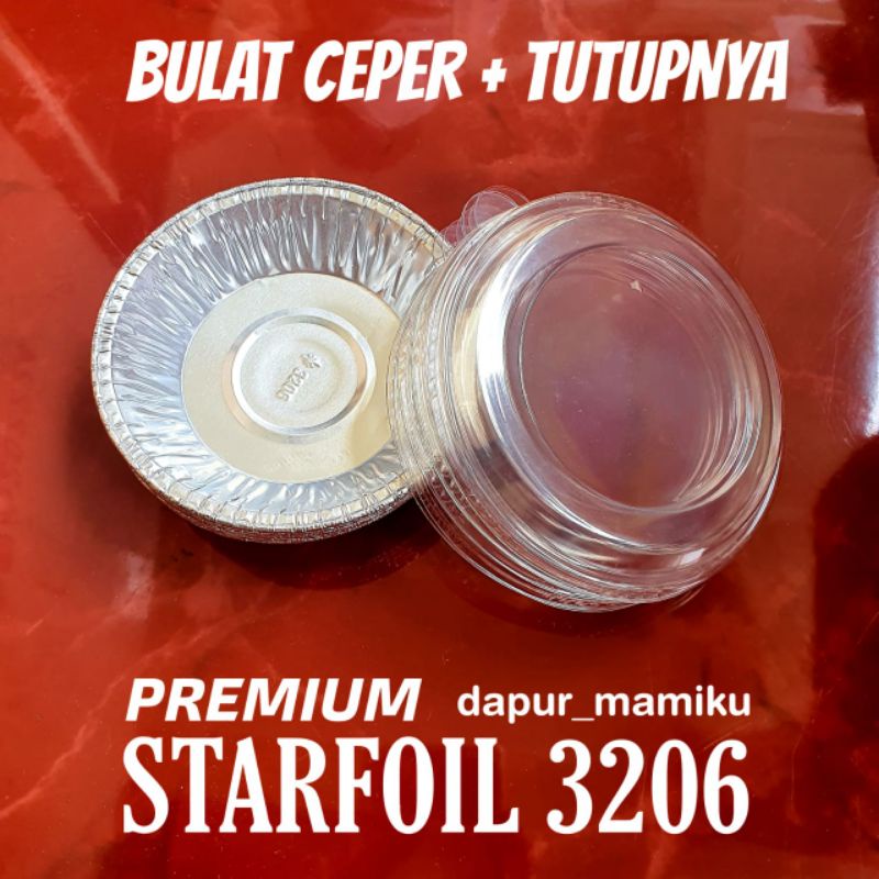 DAPURMAMI 10Biji aluminium foil cup aluminium foil tray bulat ceper dengan tutup cake kue pastel tutup