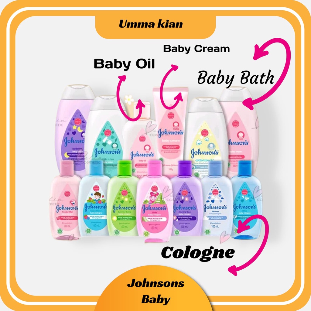 Johnson's Cologne Baby Summer swing, slide, happy berries, brisa, morning dew, heaven johnsons 100ml Minyak Wangi Bayi 100ml /Johnson Baby Oil/ Johnson Baby Powder/JOHNSON BABY BATH 200ml