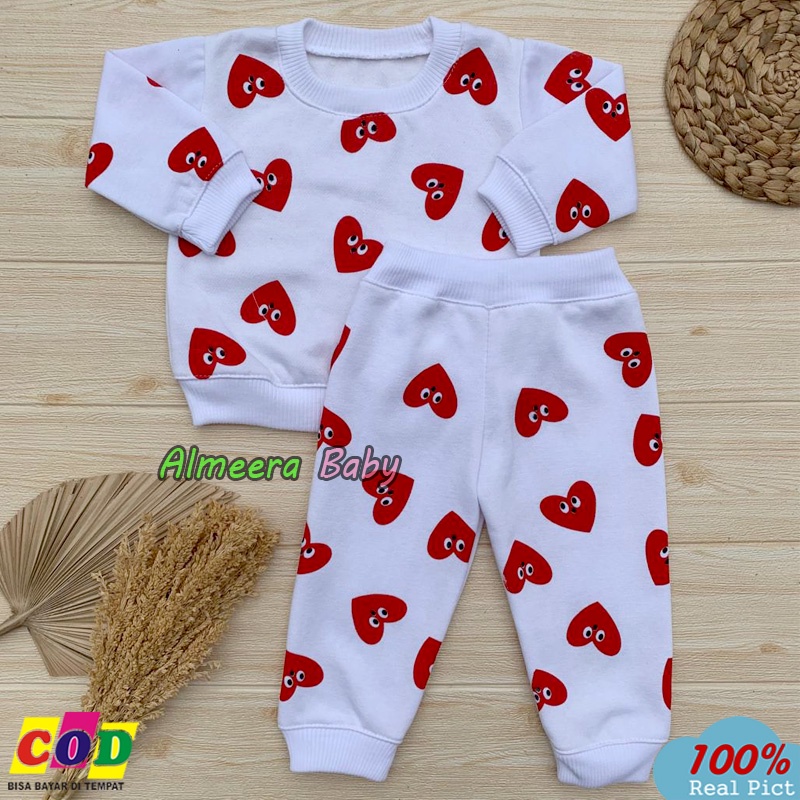 Setelan Sweater Bayi Setelan Jogger Bayi Motif Perempuan Usia 3-12 Bulan Almeera Baby And Kids