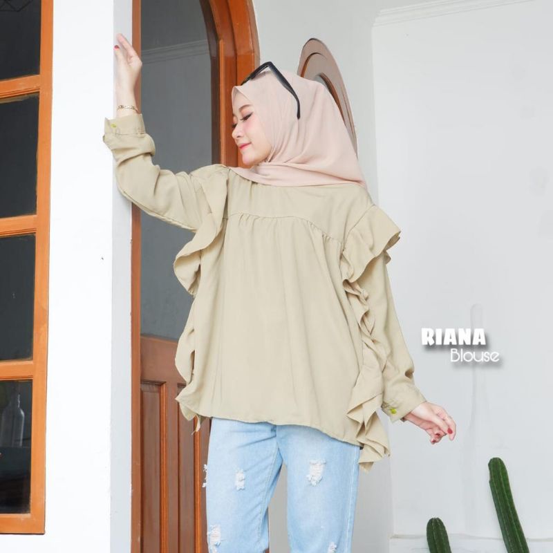 RIANA BLOUSE / BLOUSE MODEL RUFFLE LENGAN BALON