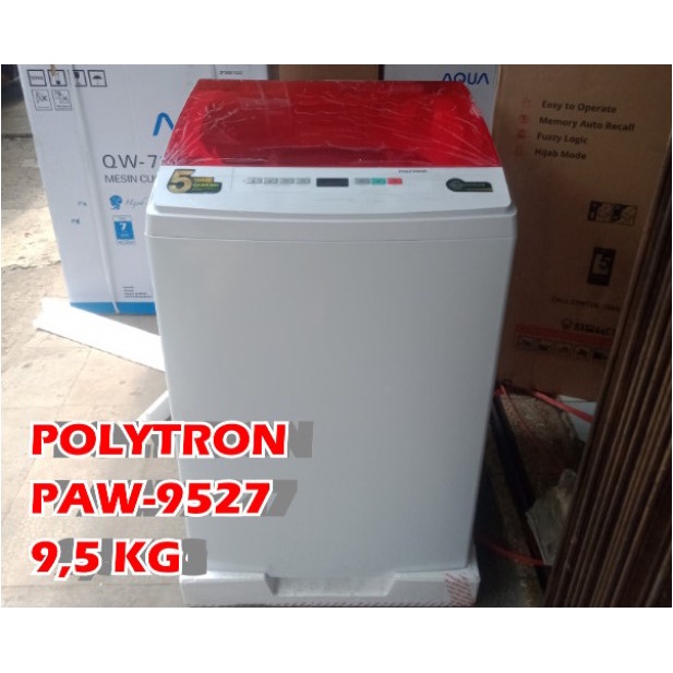 Polytron Mesin Cuci 1 Tabung 9,5Kg Belleza PAW 9527 Top Loading 9.5kg