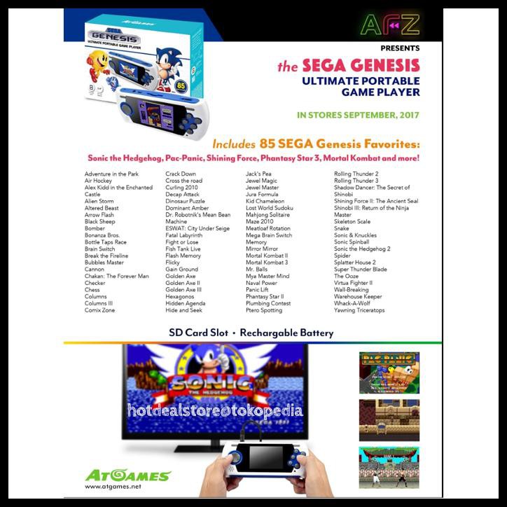 sega genesis ultimate portable game player game list