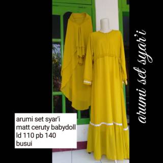 Arumi syar i full ceruty babydoll ready warna lemon  lime 