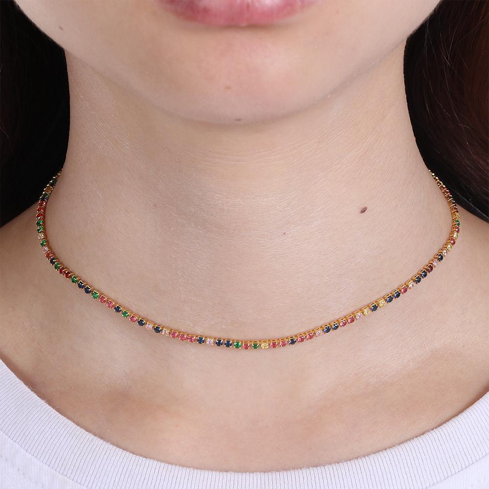 R-flower Ncecklace New Fashion Diamond Link Rantai