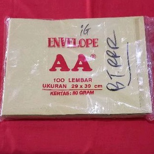 

1 Bungkus Amplop AA Coklat Ukuran 29 x 39 cm isi 100 lembar