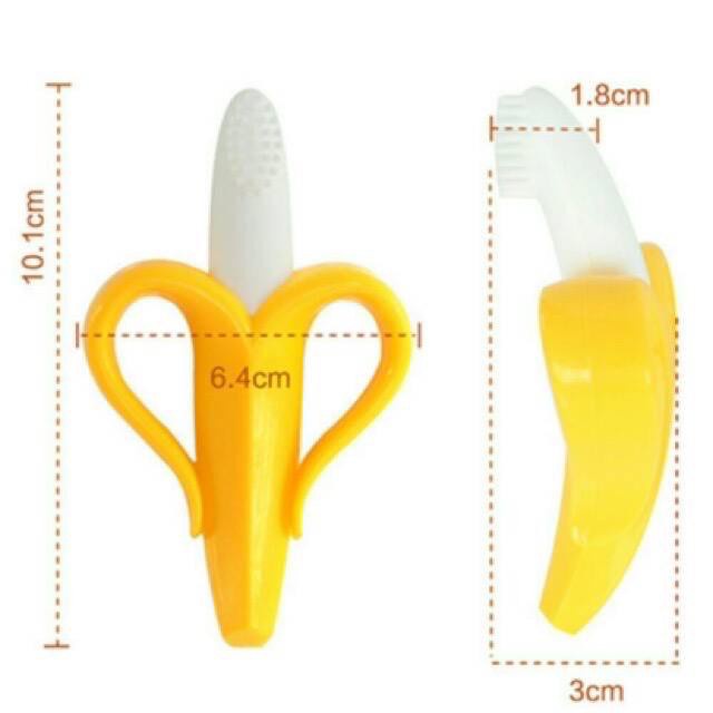 Teether Sikat Gigi Sikat Bayi Bentuk Pisang Bahan Silikon/Mainan Gigitan Bayi Motif Pisang/C 72