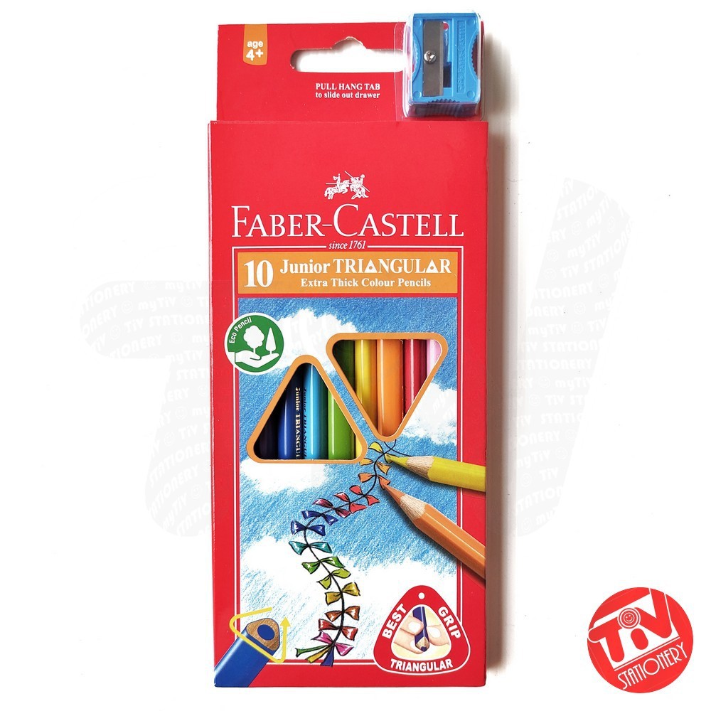 

Pensil Warna Faber Castell Junior Triangular 10 Warna (Free Rautan)