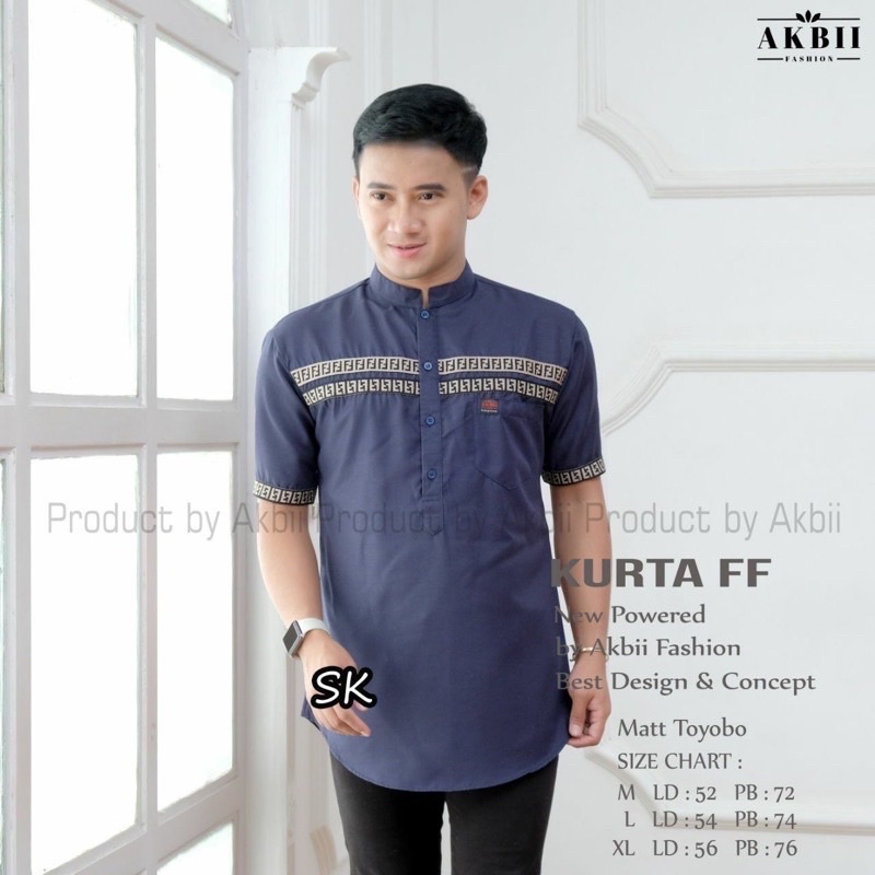 Baju Koko Kurta FF Pendek Pria Bahan Toyobo Premium Koko Kurta Pendek Pria Bahan Katun Adem Terlaris