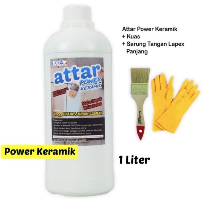 Paket ATTAR Power KERAMIK WC / Toilet 1 Liter + Sarung Tangan Panjang