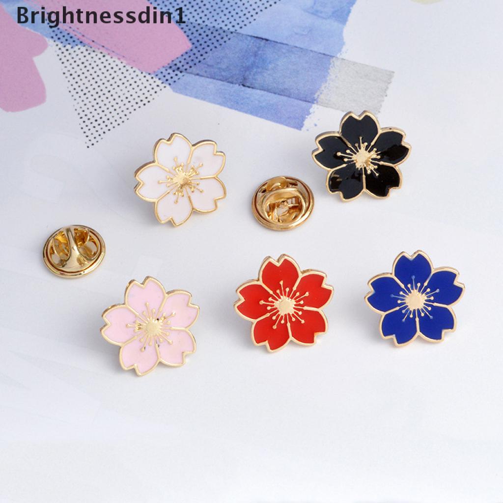 1 Pc Bros Pin Enamel Bentuk Bunga Sakura Untuk Jaket Tas