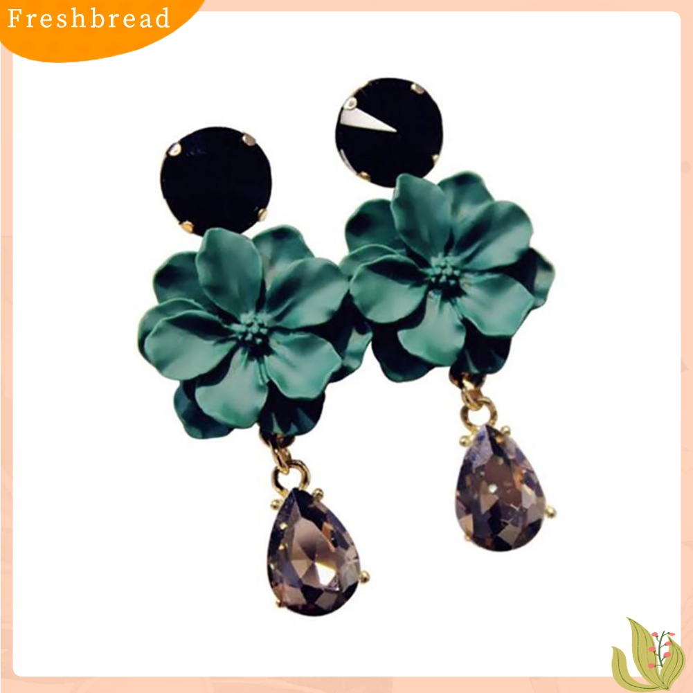 【Fresh】❀Vintage Women Long Flower Drop Pendant Eardrop Banquet Cocktail Party Earrings