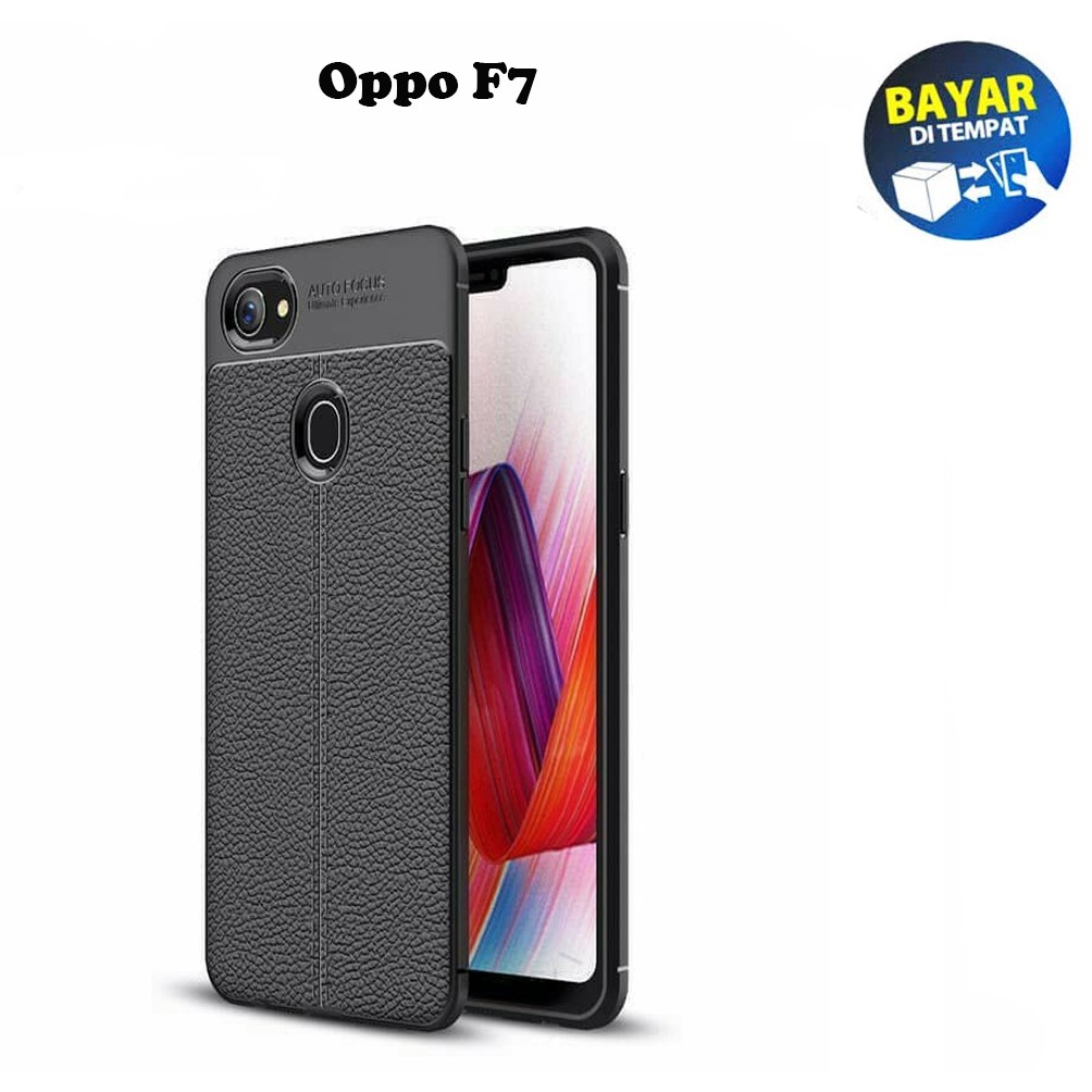 Case Auto Focus Oppo F7 Leather Experience SoftCase Slim Ultimate / Casing Kulit