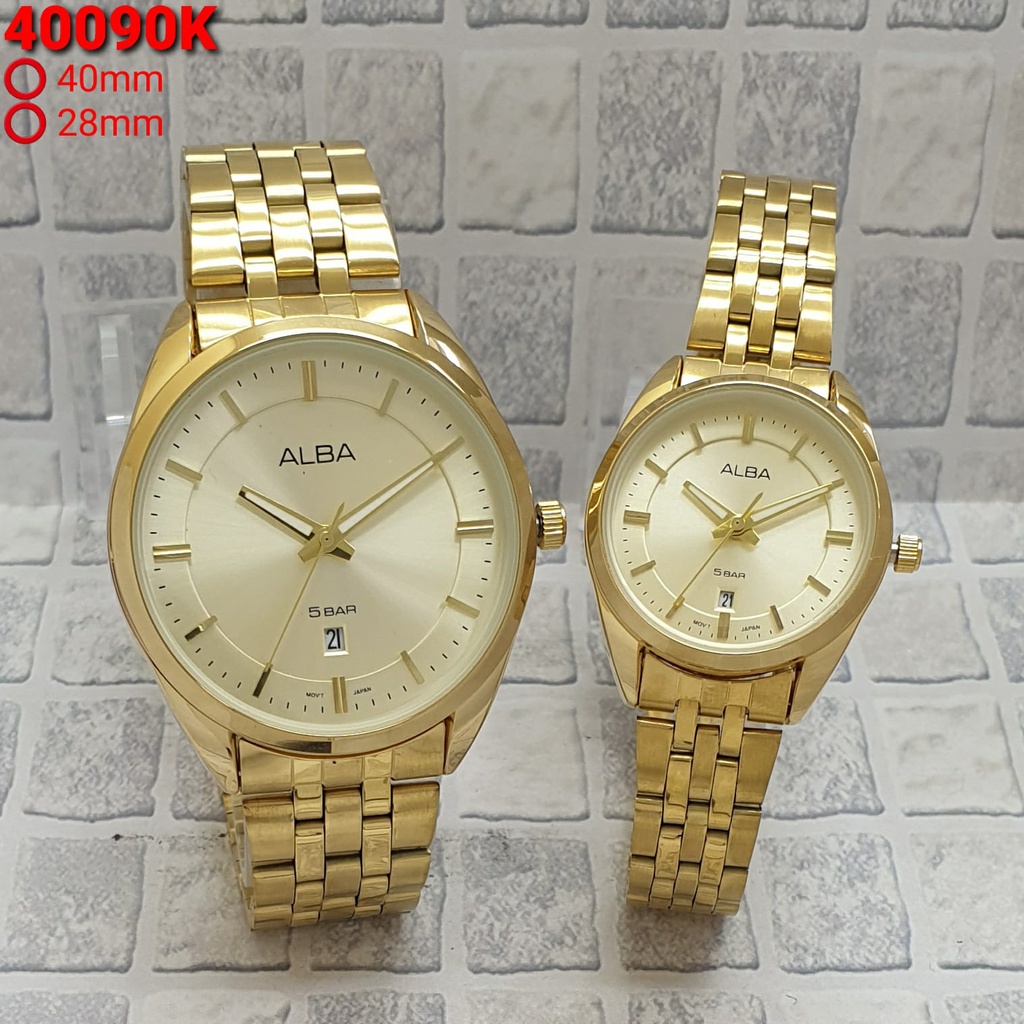 JAM TANGAN CEWEK/COWOK ALBA RANTAI/JAM TANGAN COUPLE ALBA RANTAI STAINLES STEEL/