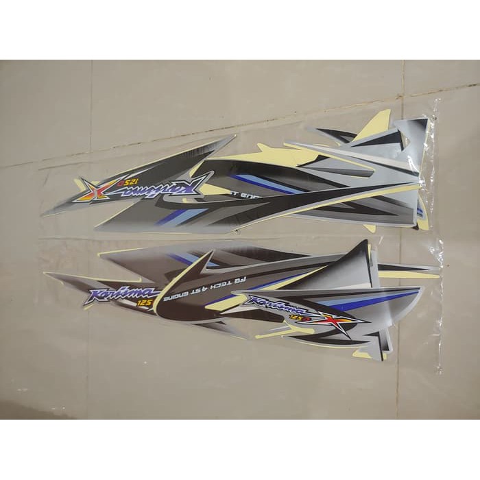 Striker Motor ORI&KW / Stiker Body & Lis Bodi & Striping Karisma 125 D 2005 Silver Abu