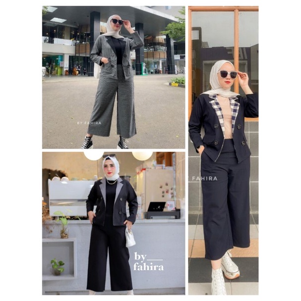 SET BLAZER-KULOT 7/9/SET BLAZER FAHIRA/OUTER CARDI FAHIRA