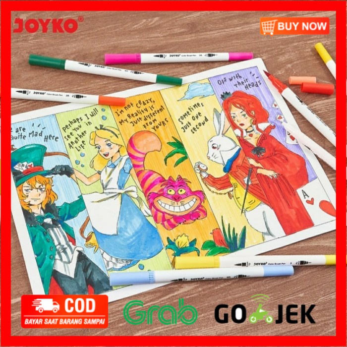 

(BISA COD) SET 48 WARNA JOYKO DOUBLE TIP COLOR BRUSH PEN SPIDOL KUAS KALIGRAFI