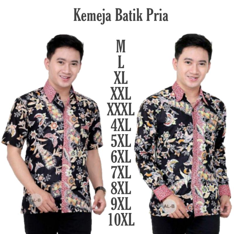 Kemeja Batik Pria Lengan Panjang dan Lengan Pendek Baju Batik Pria size M L XL XXL Jumbo Big size