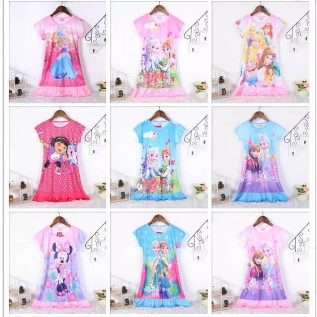 Daster Terusan Tunik Frozen Unicorn Little Pony