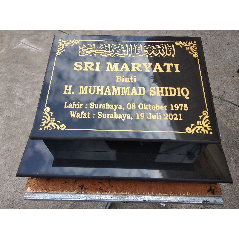 BATU NISAN MAKAM KUBURAN JAHUL MAESAN JUMBO UKURAN 30X40 KOTA GRANITO GRATIS PACKING KAYU