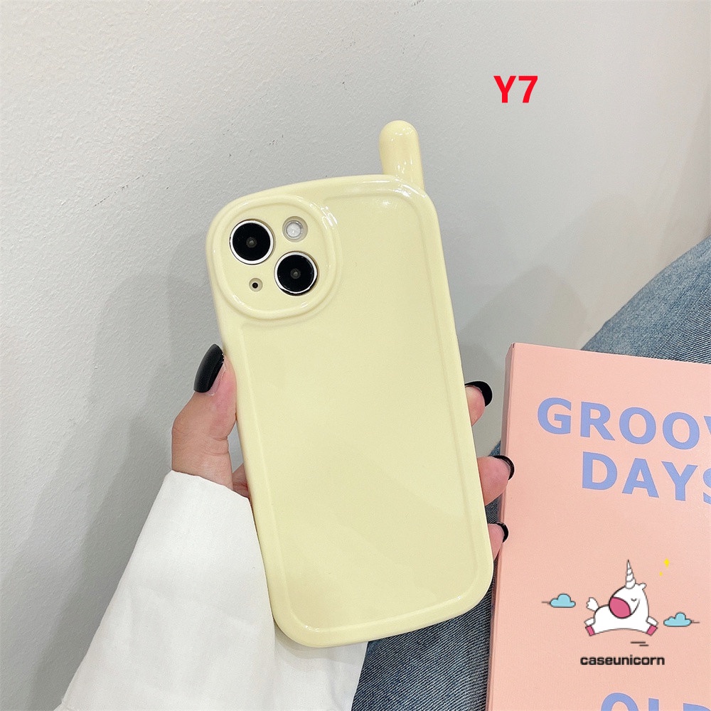 Soft Case TPU Glossy Motif Kartun Macaron Vintage Untuk iPhone 11 12 13 Pro Max 11Pro 13Pro Max