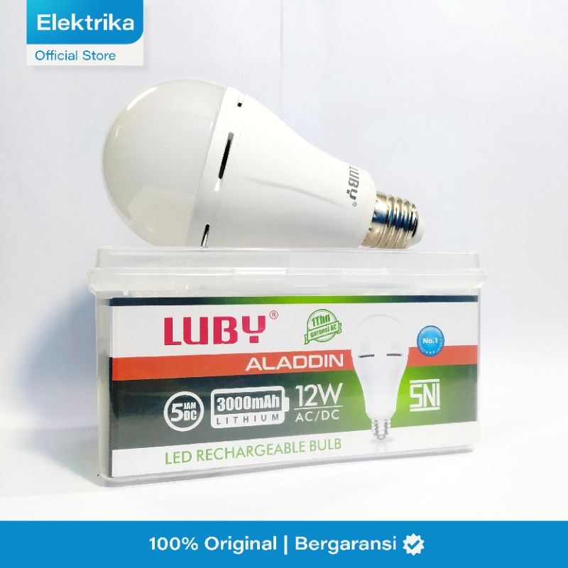 Lampu Bohlam Led Emergency LUBY Aladdin Rechargeable 10/12/15 Watt