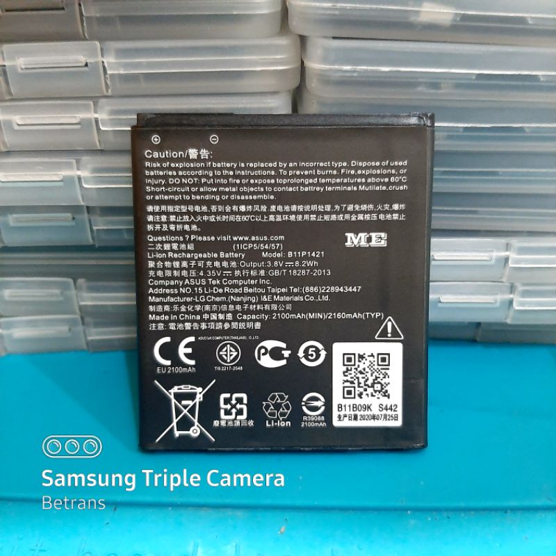 BATTERY BATRE BATERAI ORIGINAL ASUS ZENFONE C / Z007 / B11P1421 ME