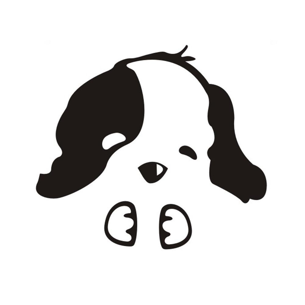 Moivon Stiker Dinding Desain Kucing Anjing Lucu