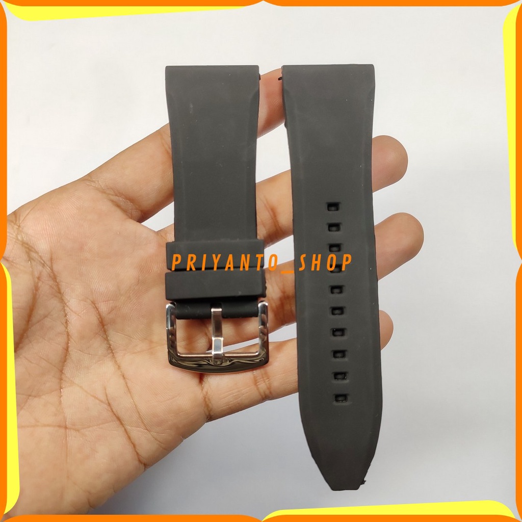 STRAP SILICONE RUBBER WATCH BEND MANTUL TALI JAM TANGAN ASLI 28MM 30MM BAGUS HITAM