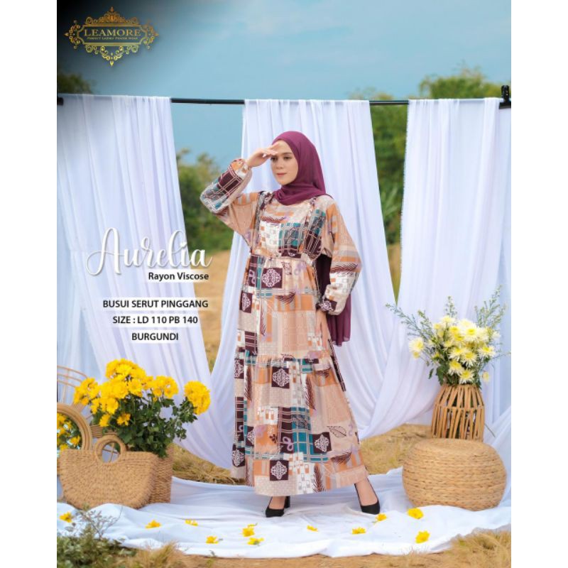 ❗ NEW ❗ HOMEY DRESS GAMIS RAYON VISCOSE MURAH BUNGA BATIK FLORAL SHABBY TERMURAH - Aurelia