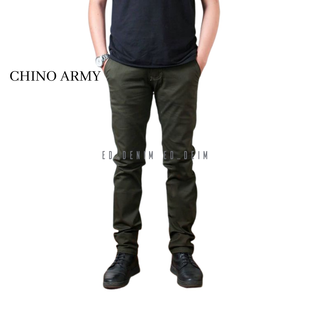 Celana Chinos Panjang Pria Slim Fit Katun Strecth