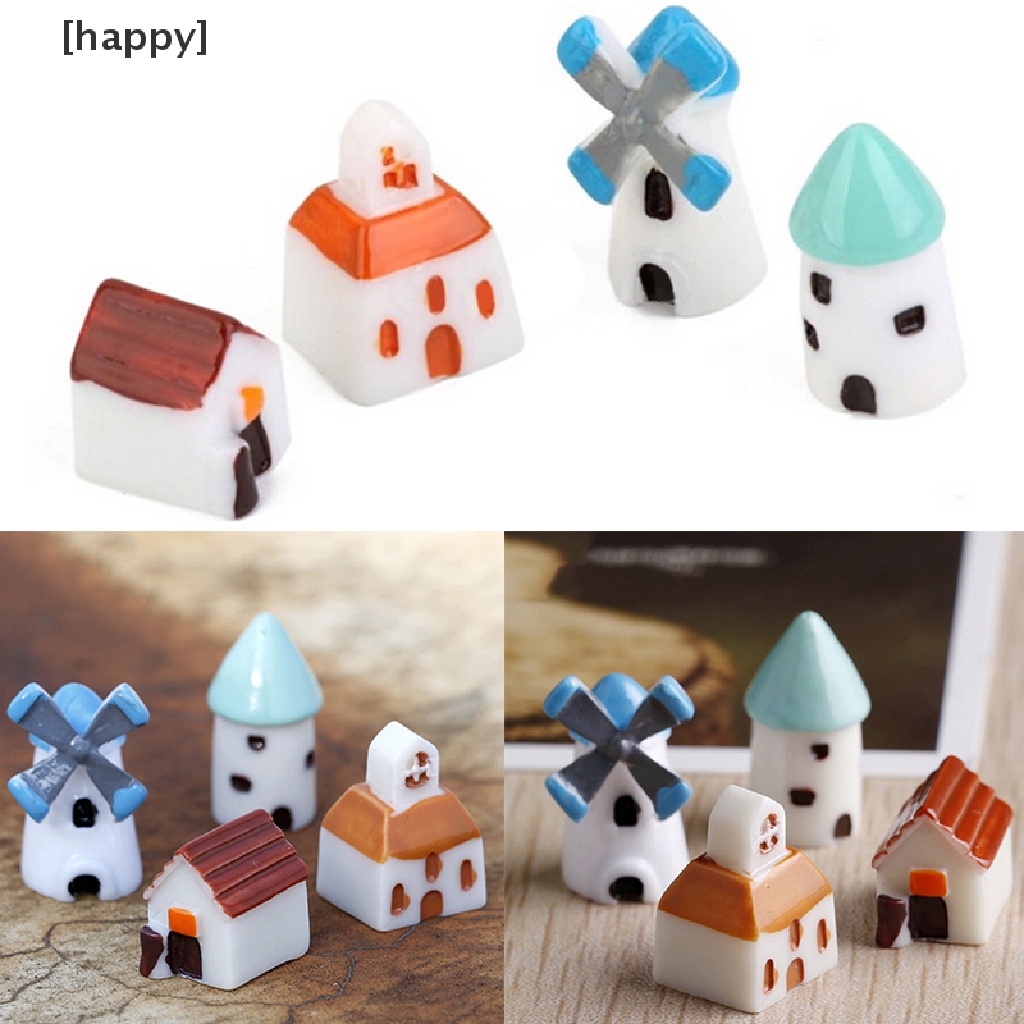 4pcs / Set Ornamen Kincir Angin Mini Untuk Dekorasi Taman Rumah Boneka