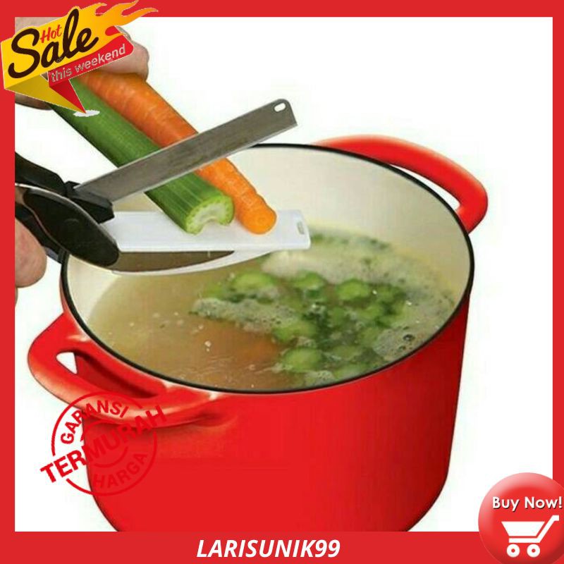 [COD/Bayar Di Tempat] Pisau Masak Pisau Talenan Clever Cutter 2 in 1 Alat Pemotong Praktis