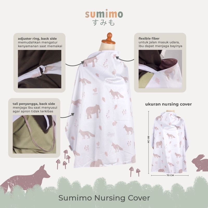 Sumimo NURSING COVER / AURORA Apron Menyusui / Kain Penutup Ibu Menyusui (Free Pouch)