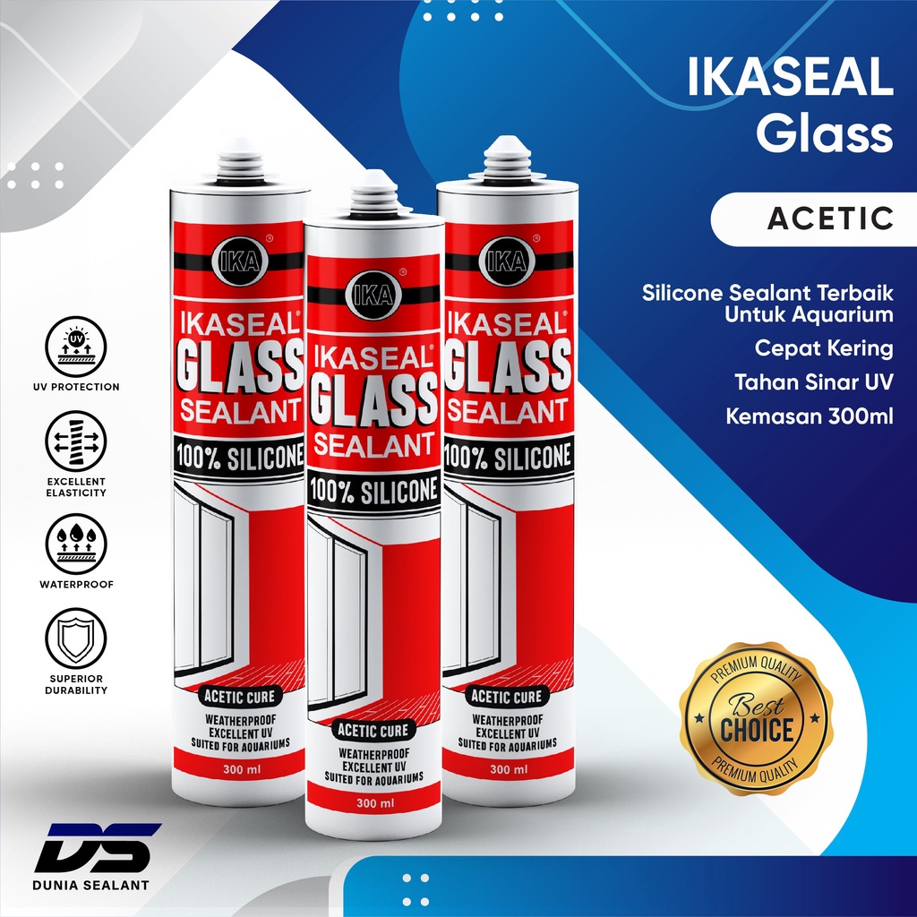 Jual Silicone Sealant Lem Kaca Aquarium IKASEAL Glass Sealent Akuarium Jendela Aluminium Besi