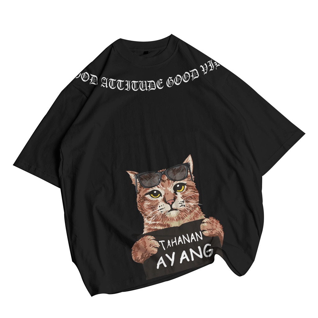 KOSPOLOSBDG KAOS OVERSIZE KUCING OREN V2 COD CASUAL UNISEX