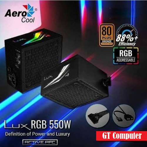 Aerocool LUX RGB 550W - 550 Watt 80+Bronze