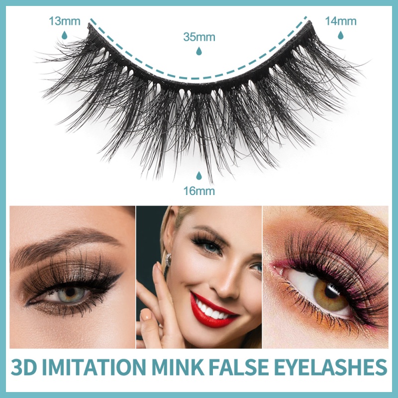 MAGEFY Box of 10 pairs of eyelashes pure handmade 3D imitation mink hair, natural slender, dense curls Fake eyelashes MGY7189