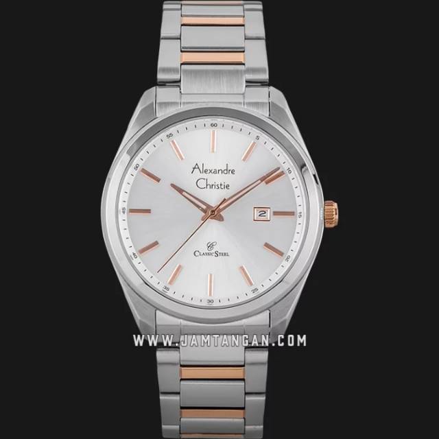 Alexandre Christie AC 8591 MD BTRSL Man White Dial Dual Tone Stainless Steel